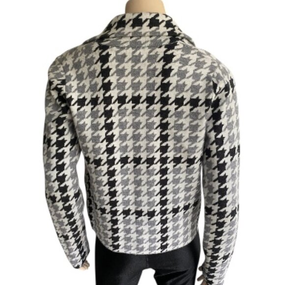 Jones New York Soft Knit Stretch Houndstooth Blazer M - Picture 3 of 10